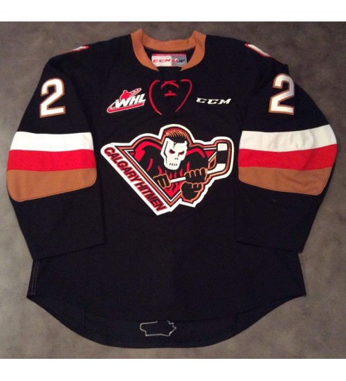 Custom WHL Calgary Hitmen 2009 16 Jake Bean Road Hockey Jersey Black